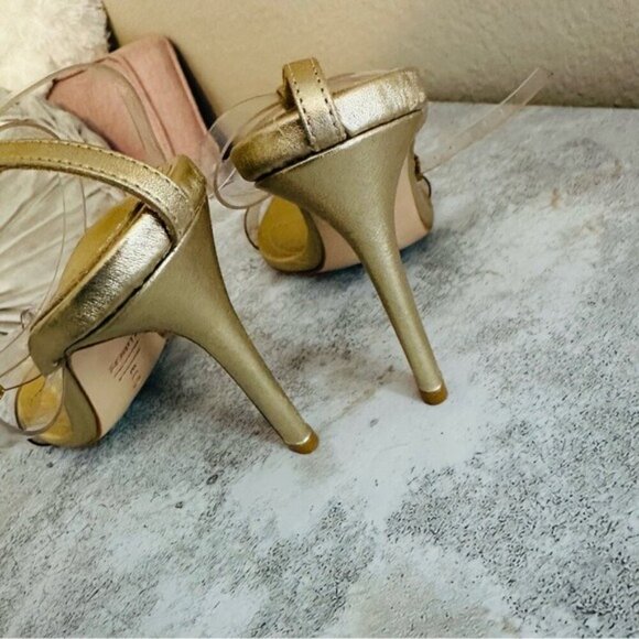 Schutz Elyda Vinyl & Metallic LeatherSandal - 7 / Gold - Picture 7 of 11